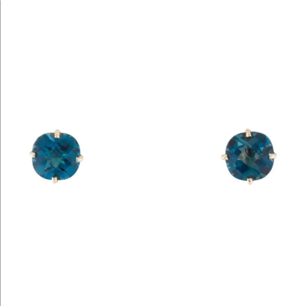 Brand New 14K Gold Topaz Stud Earrings